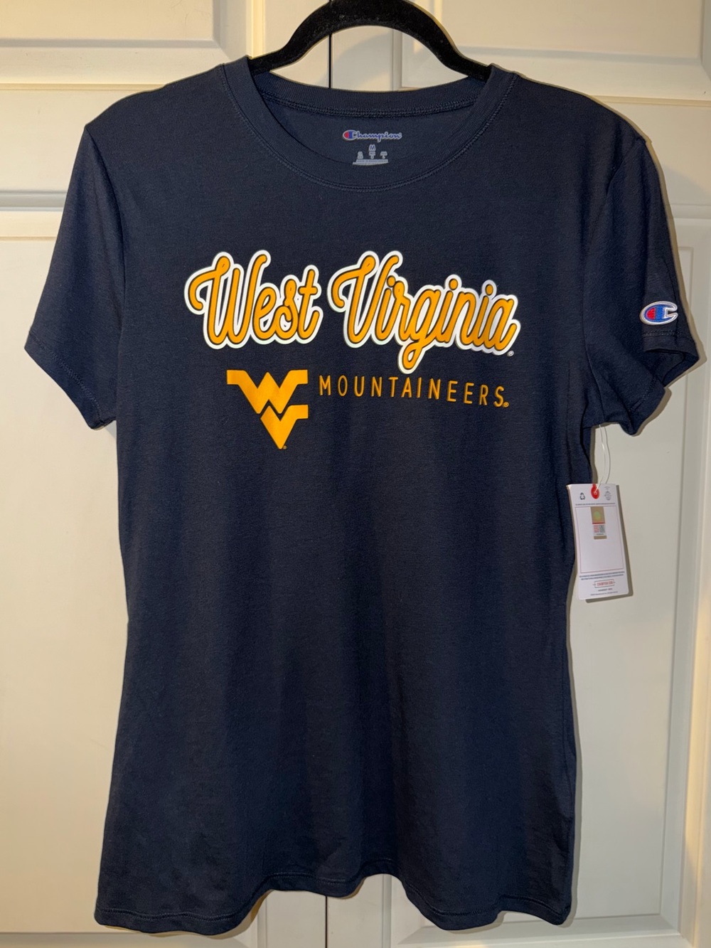 Champion Navy West Virginia Mountaineers Graphic Tee, M